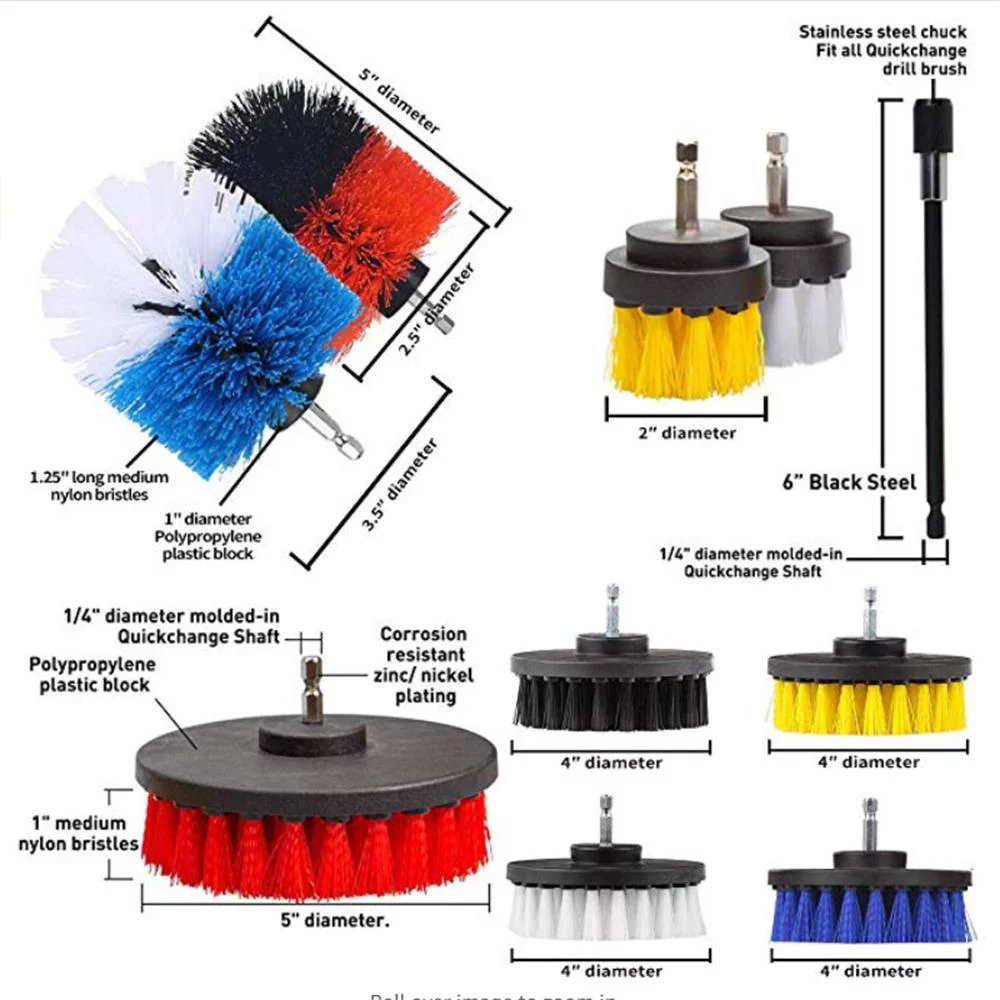 Carevas Electric Drill Brush Set 31PCS with Cloth Scrub Pads Sponge Extendable Long Attachment Power Scrubber for Grout Tiles Sinks Bathtub Bathroom Kitchen