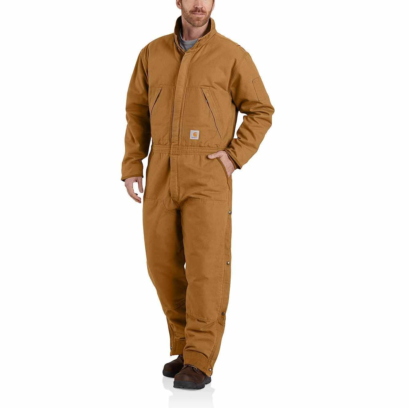 Carhartt Loose Fit Washed Duck Insulated Coverall | Brown