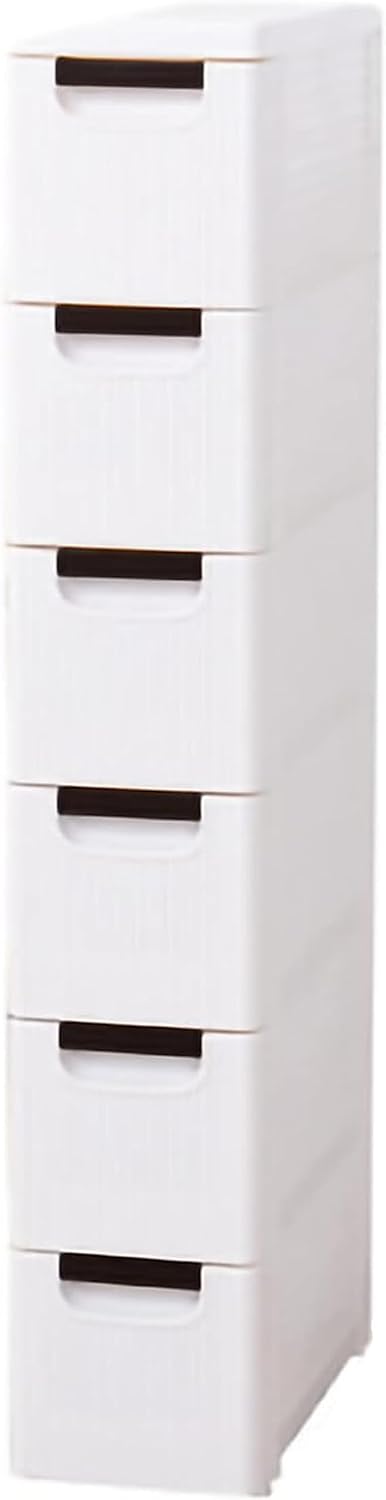 Narrow Storage Drawer Cart, Slim Bathroom Floor Cabinet with Slide Out Drawer, Storage Tower with Wheels, Plastic Storage Tower Organizer Unit for Bathroom Livng Room Kitchen Hallway Small S
