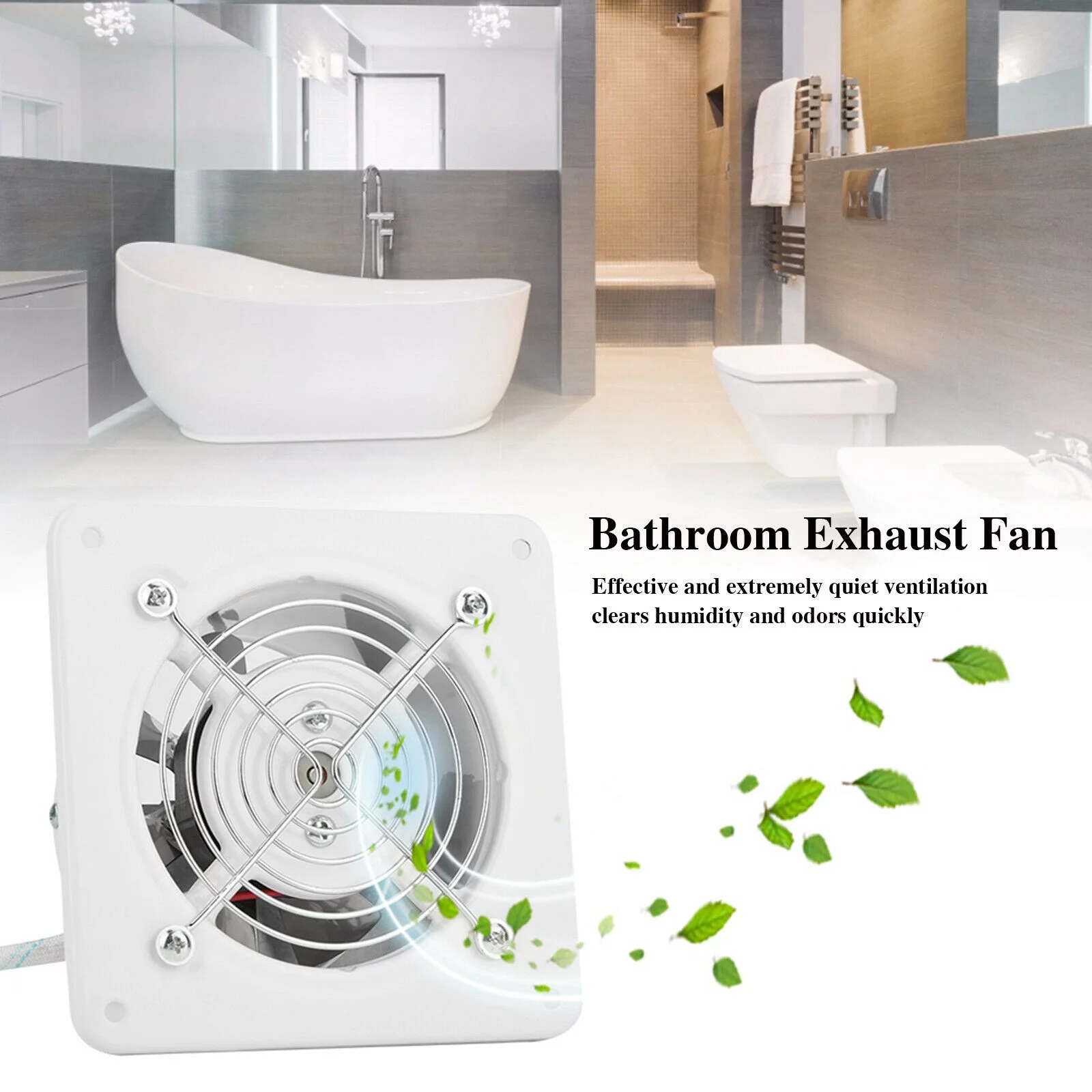 Exhaust Fan Ventilation Extractor Fan, Wall Mounted, Square Blower, 8