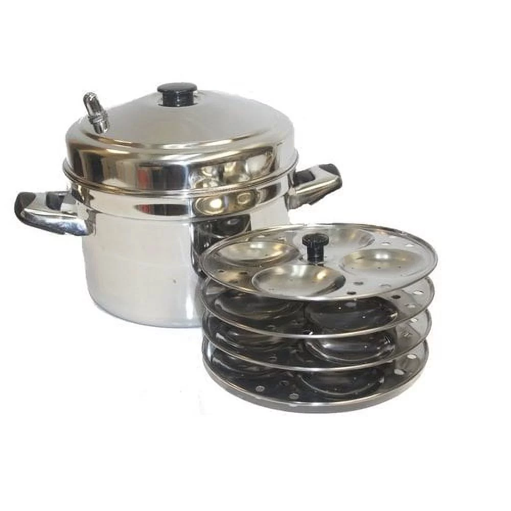 Tabakh IC-206 6-Rack Stainless Steel Idli Cooker with Strong Handles, Makes 24 Idlis