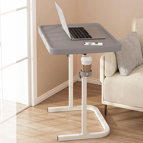 Couch Table Tray, Folding Sofa Bedside Table, Stowaway Laptop Desk, Portable Bed Dinner Tray - Height Adjustable TV Table with Cup Holder