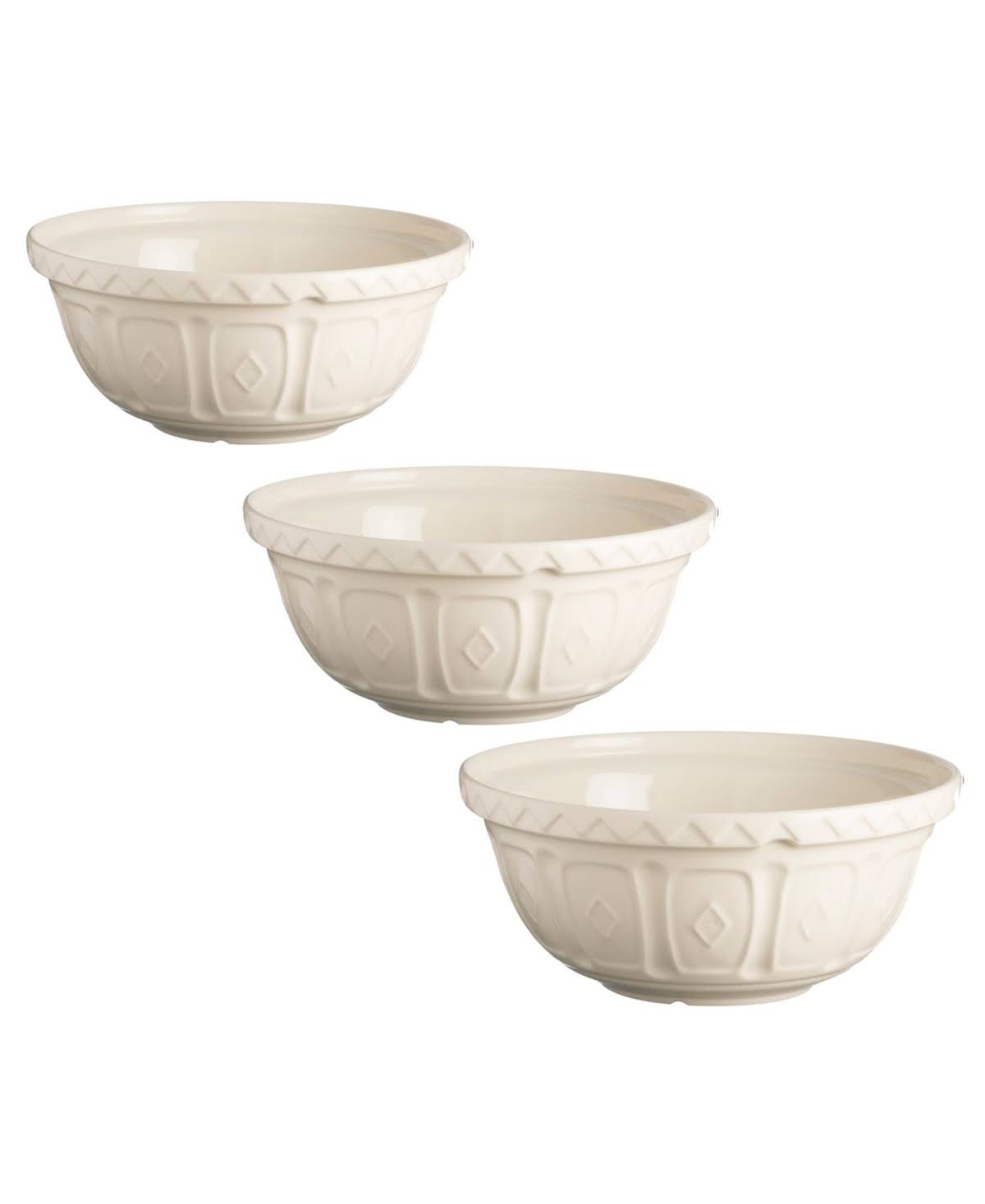 Mason Cash Cane 3-Piece Cream Mixing Bowl Set