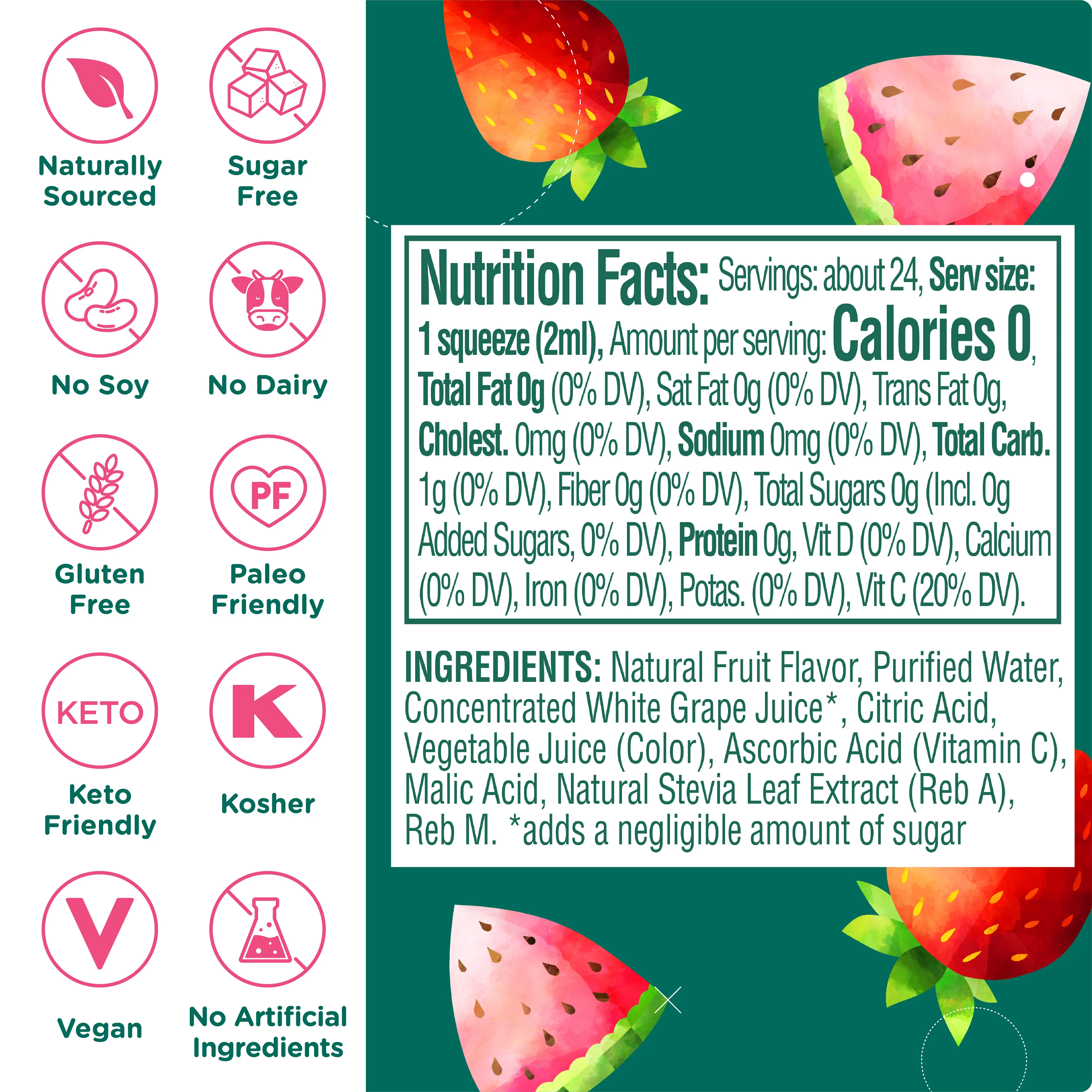 Stur - Strawberry Waternelon, Liquid Water Enhancer Drink Mix, 1.62 fl oz Bottle (10 Pack)