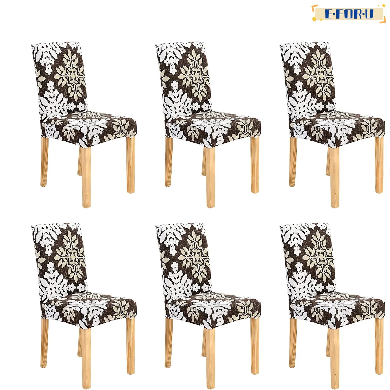 Dining Room Chair Covers Slipcovers Set of 6, Spandex Super Fit Stretch Removable Washable Kitchen Parsons Chair Covers Protector for Dining Room