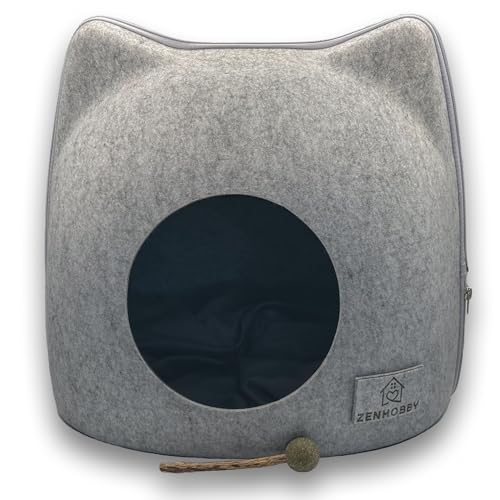 Cat beds for indoor cats clearance, cat wool cave, cat cave, covered cat bed, cat condos for indoor cats, cat hideaway, large cat bed, kitten bed cave grey