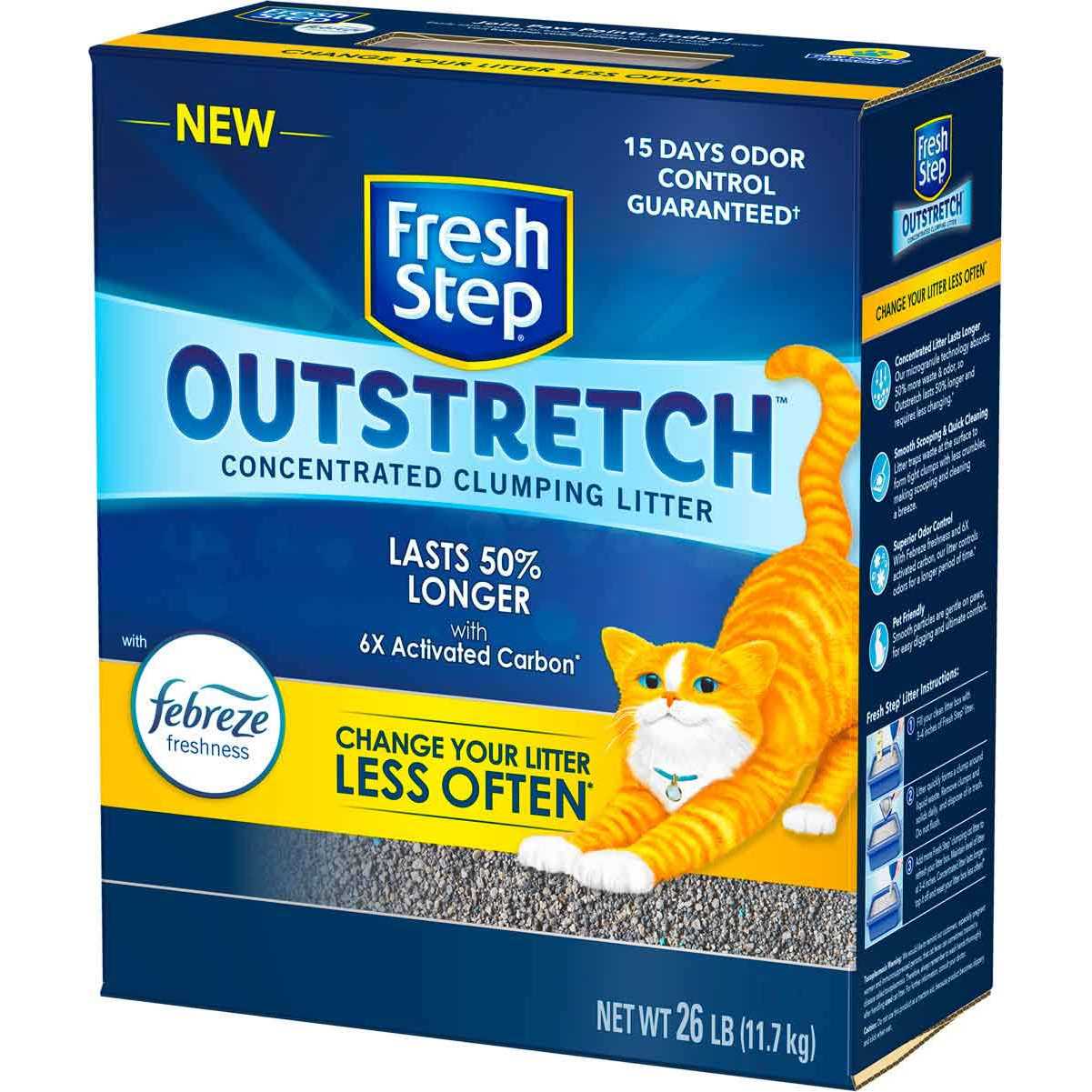 Fresh Step Outstretch Febreze Concentrated Clumping Litter - Pet Supplies online store