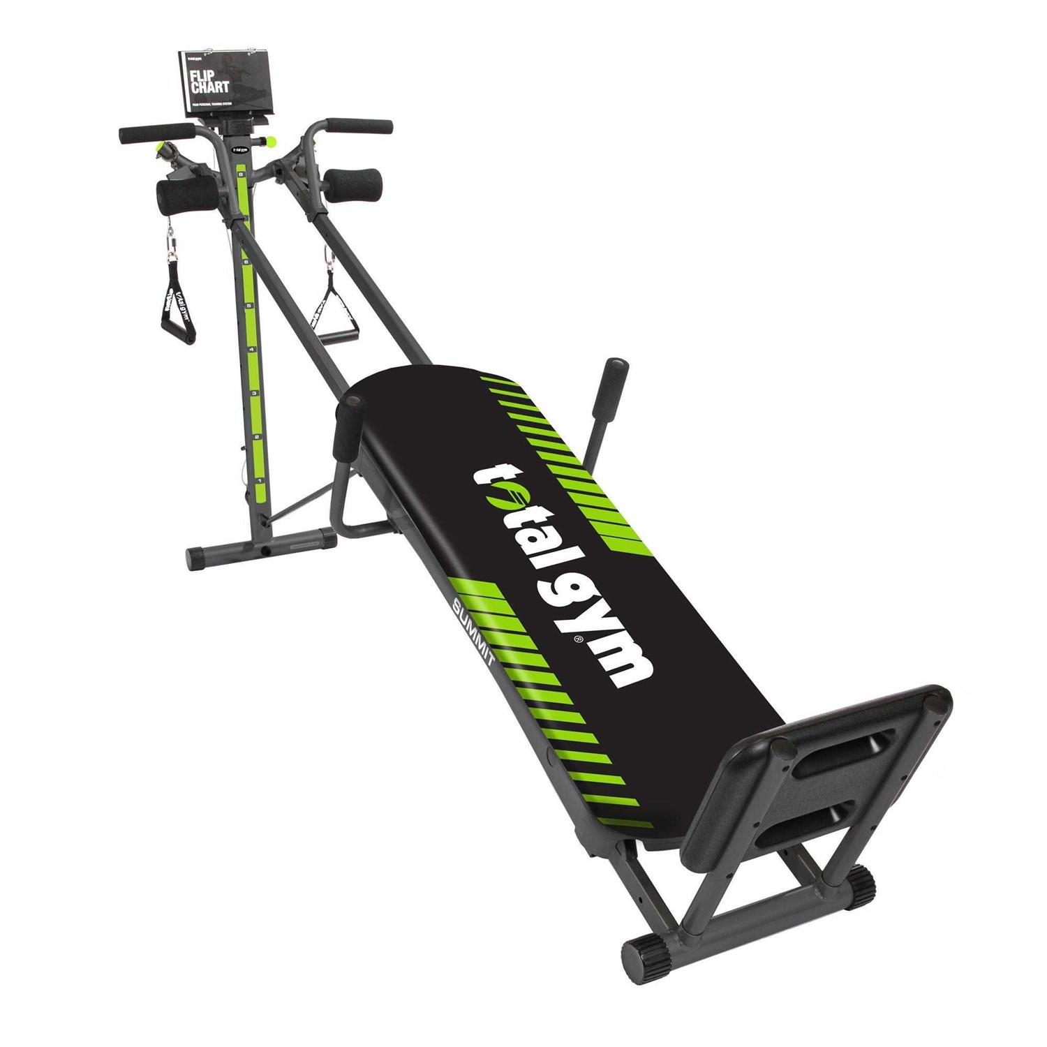 Total Gym Summit Adjustable Home Fitness 70 Exercise Workout System w/ Wing Attachment, Squat Stand, Dip Bars, and Leg Pull Accessory - Sports Supplies Online Store