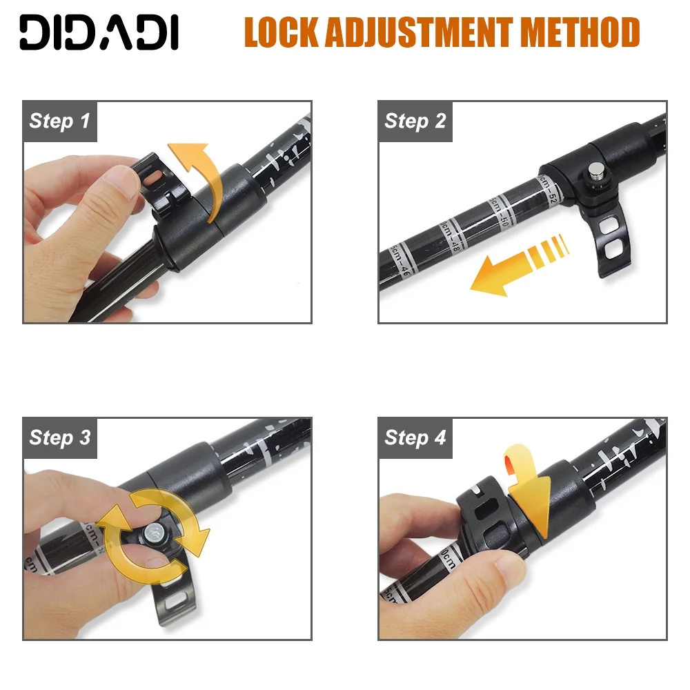 Didadi Carbon Fiber Hiking Poles with Anti-Shock & Quick Lock System,Lightweight StretchableTrekking Poles,Adjustable Stick Pole for Camping  Hiking Trekking Climbing
