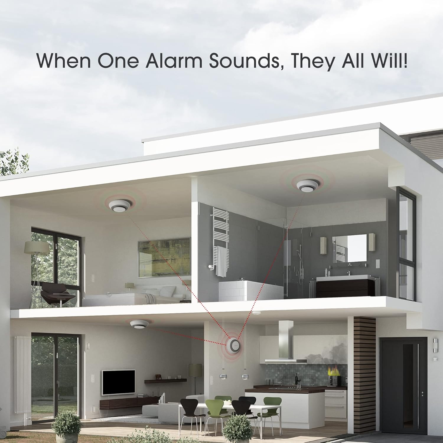 X-Sense 10 Years Battery Wireless Interconnected Combination Smoke and Carbon Monoxide Detector Alarm with Over 820 ft Transmission Range, Large Silence Button, XP01-W, 3-Pack