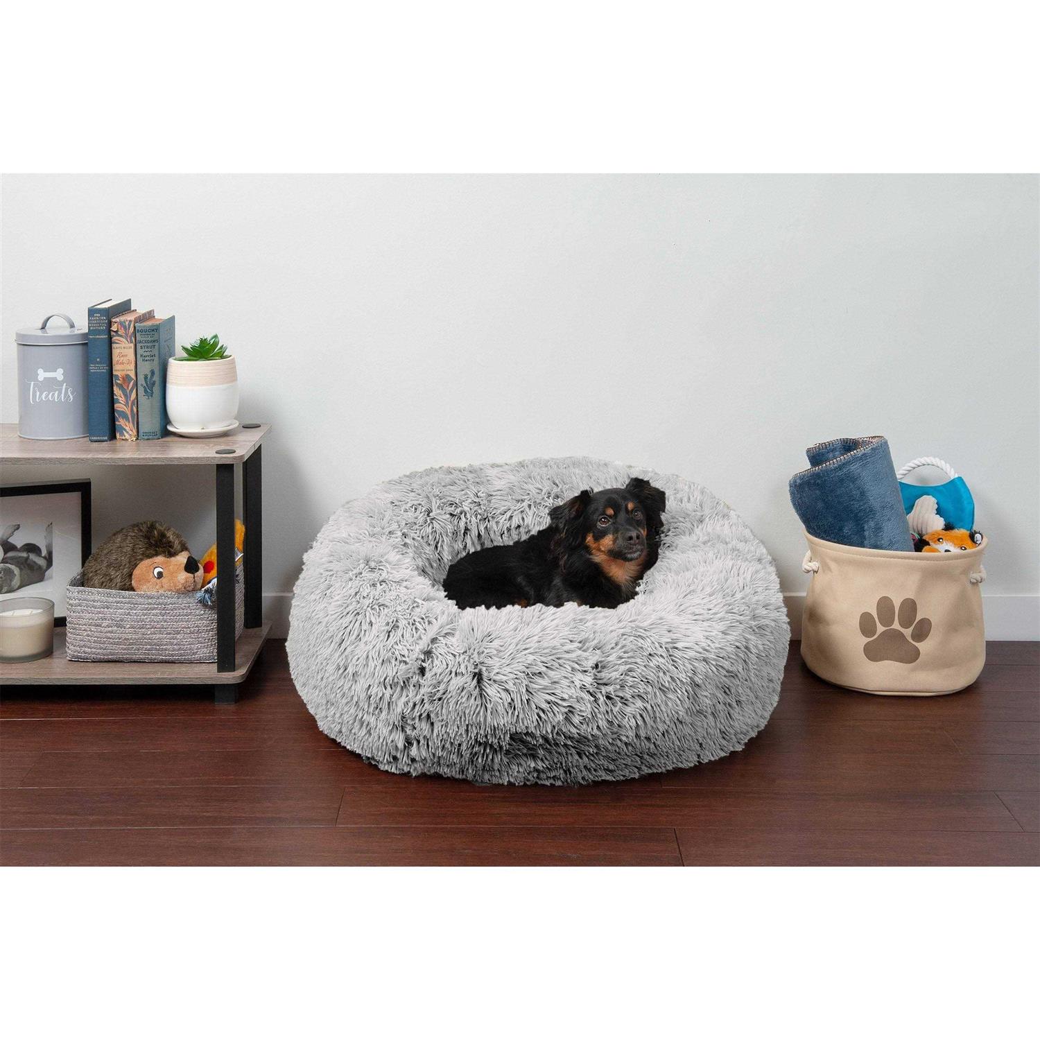 FurHaven Calming Cuddler Long Fur Donut Dog Bed - Pet Supplies online store
