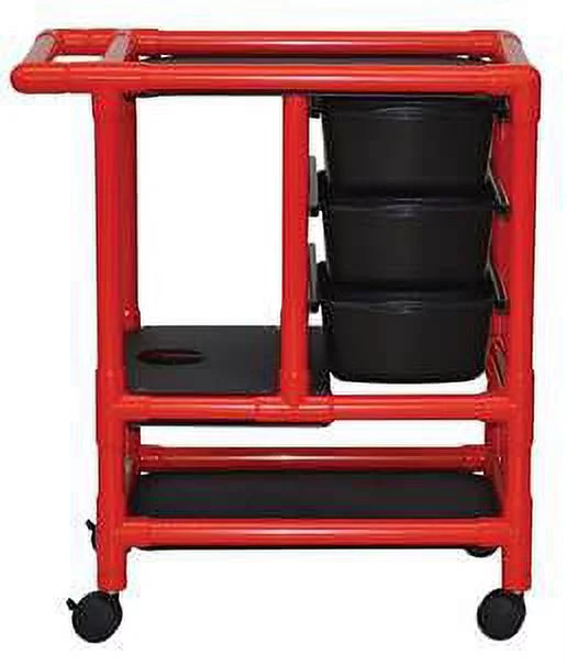 MJM International R1010-3TW Red Emergency Crash Cart