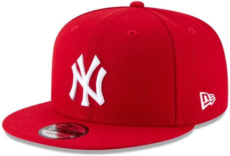 New Era Mens New York Yankees Scarlet Red 9Fifty Adjustable Snapback 950 Cap