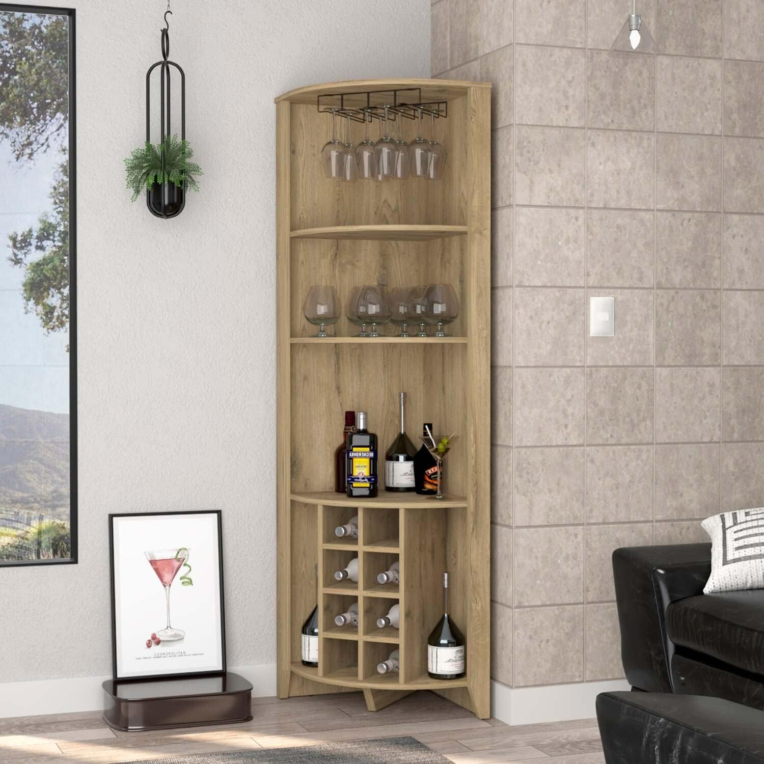 Boahaus Stanley Bar Cabinet (Macadamia)