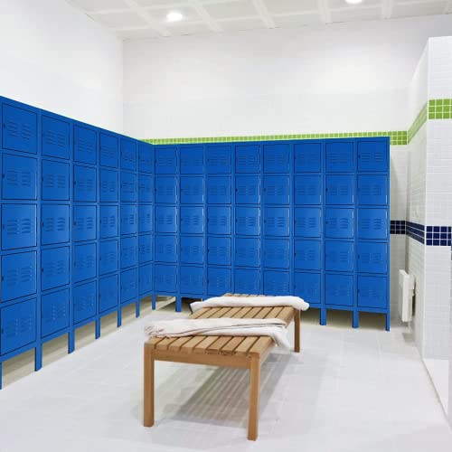 Bonusall Metal Locker for Employees, Office Storage Lockers 3-Tier Steel Lockers for School Gym Locker Compartment Home Office 3 Doors Grey