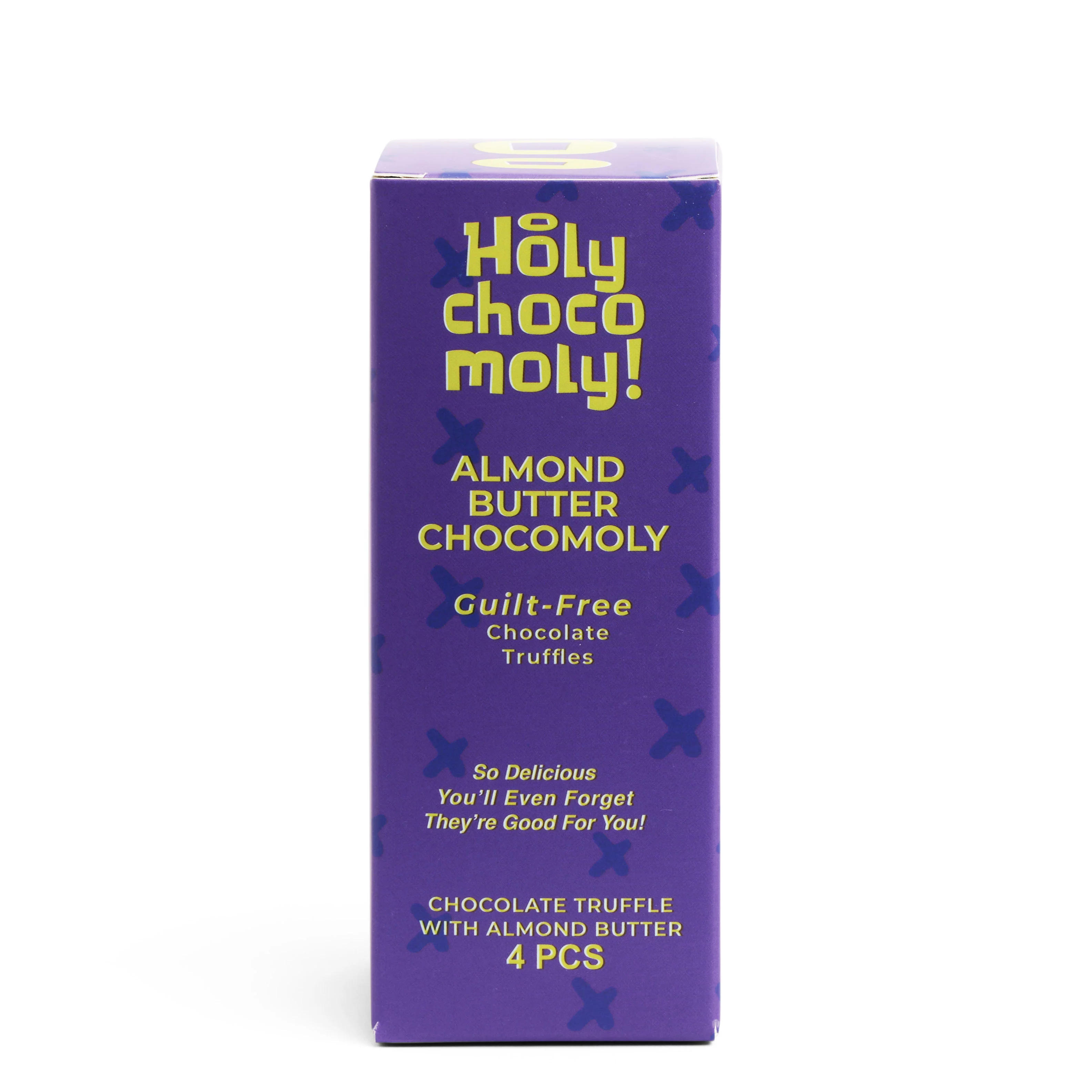 Holy Chocomoly! | 4 Pack Almond Butter Chocolate Truffles | Low in Refined Sugar, Whole Food Ingredients | Made With Dates and Real Nut Butters | On the Go Snacks | 4 Truffles/Box, 16 Count