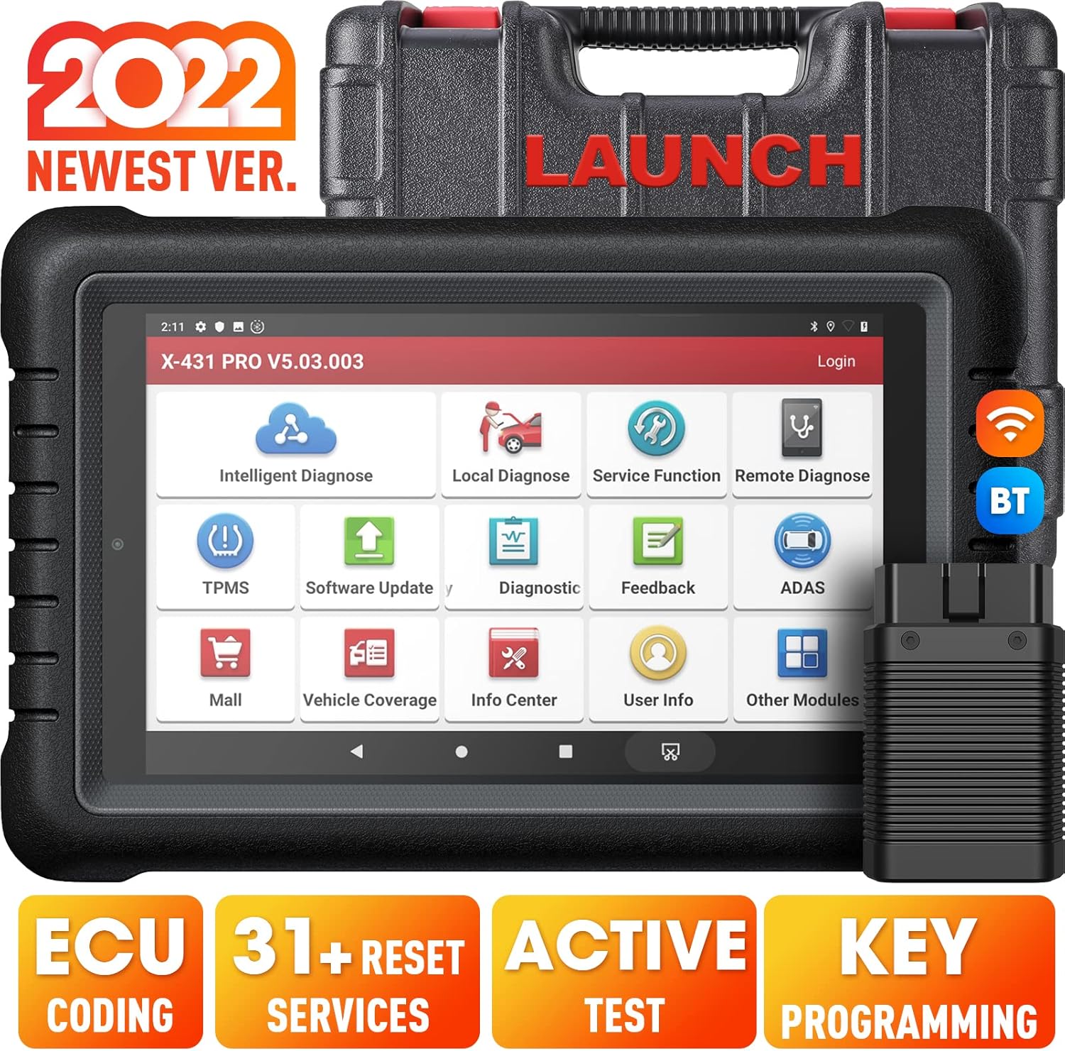 2022 LAUNCH X431 PROS V Diagnostic Tool (Same as X431 V+), All System Automotive Scanner, Bidirectional Scan Tool, 31+ Services, ECU Coding, K ey Programmer, AutoAuth for FCA SGW, Free Update