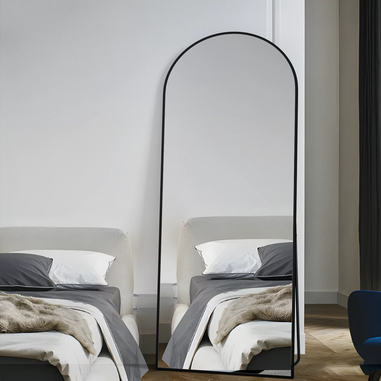 CISTEROMAN Full Length Mirror Arched Mirror, Floor Mirror with Stand, 64