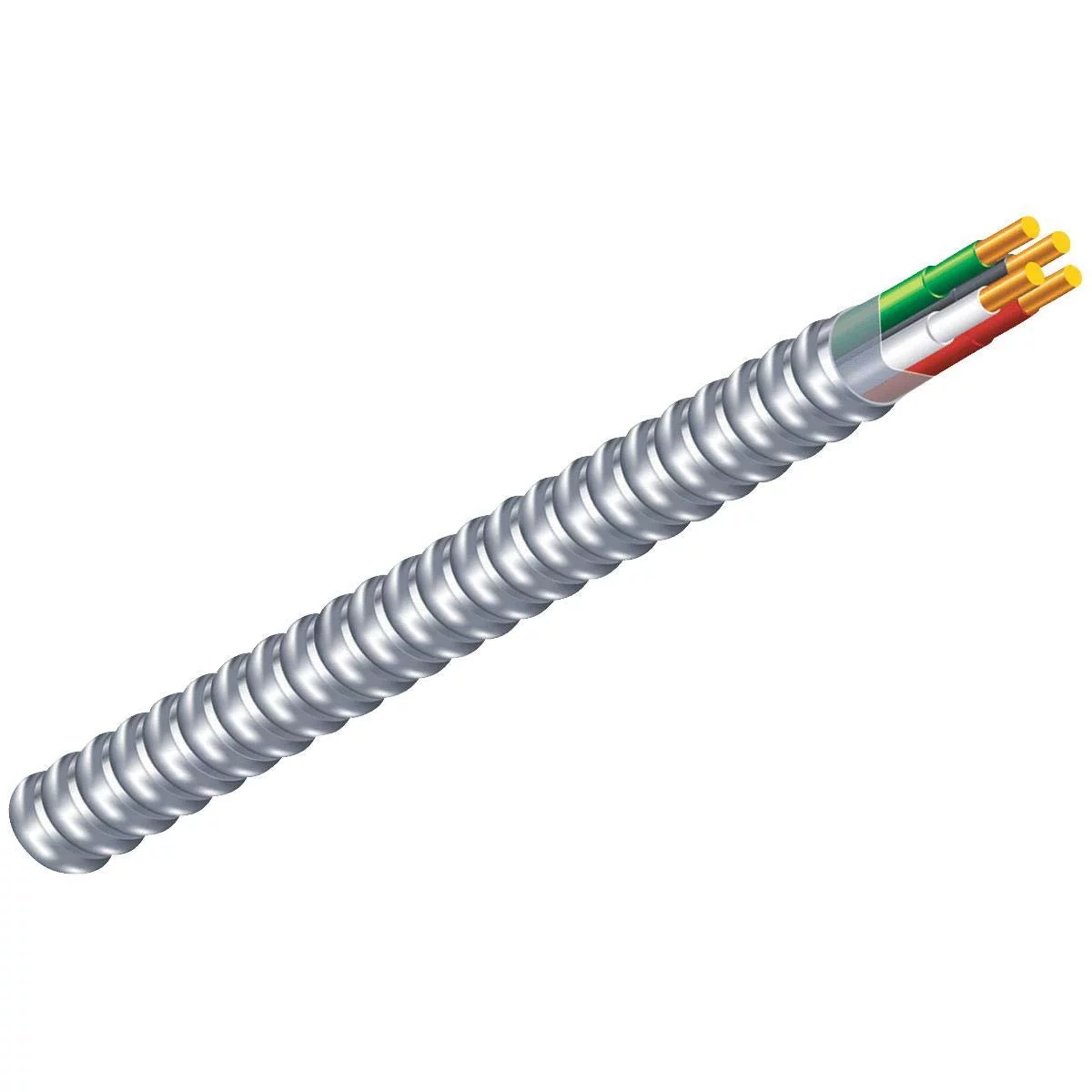 Southwire 68579201 Armorlite Type Mc Aluminum Armored Cable, 14/2, 600 Volts, 250 Ft. Coil