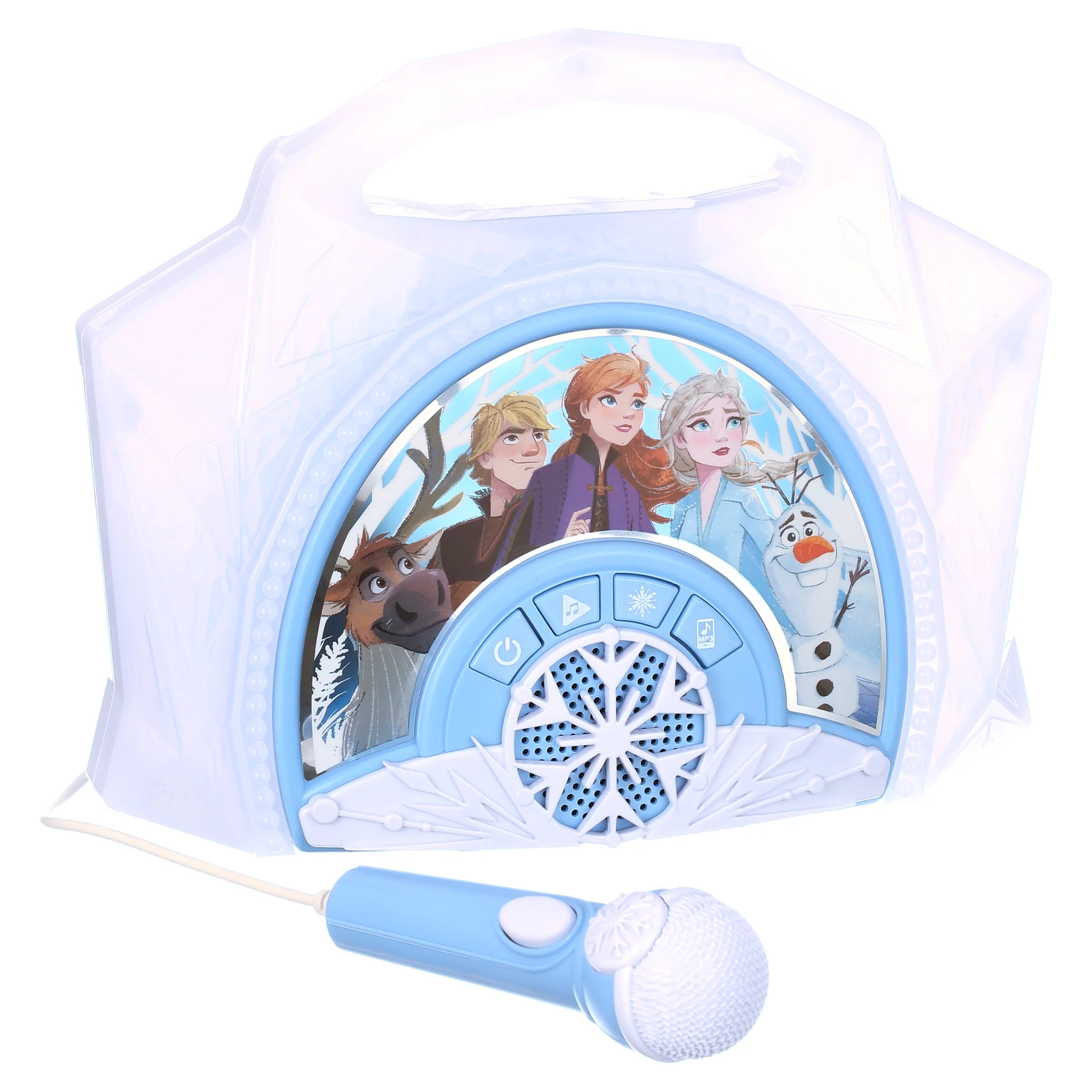 Frozen Sing Along Boombox.  Built in Music. Flashing Lights and Working Microphone. Connects to Your MP3. For Girls 3 - 16.
