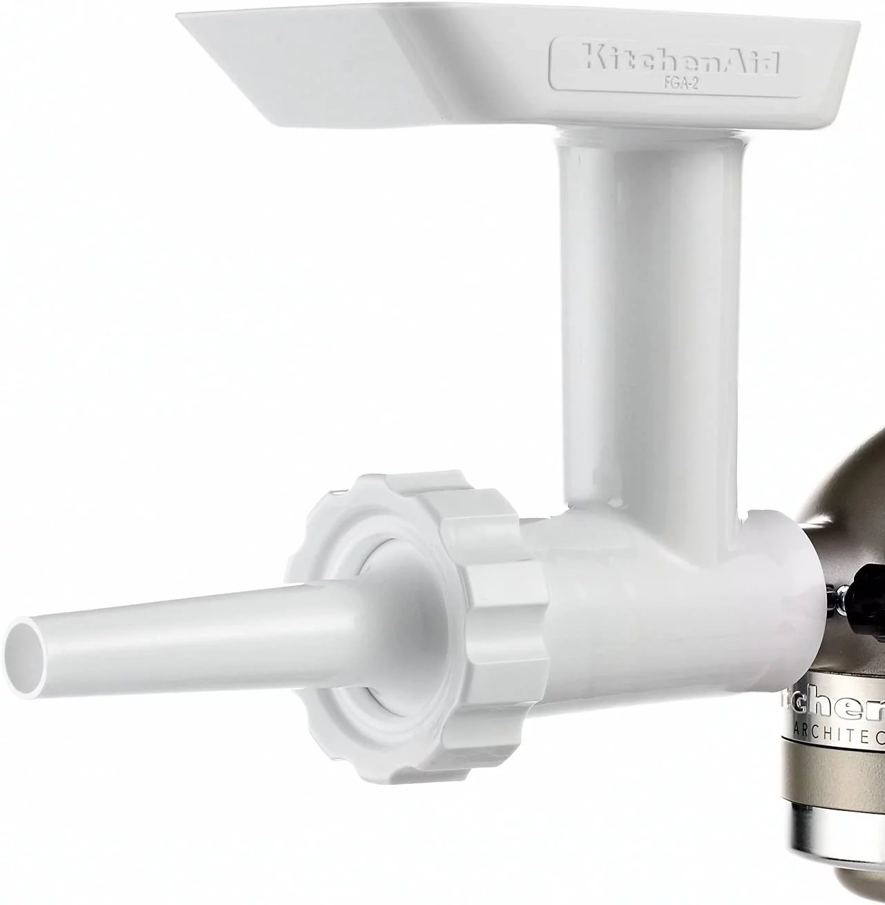 KitchenAid KSMGBC Food Meat Grinder Attachment with Sausage Stuffer Kit and Food Tray