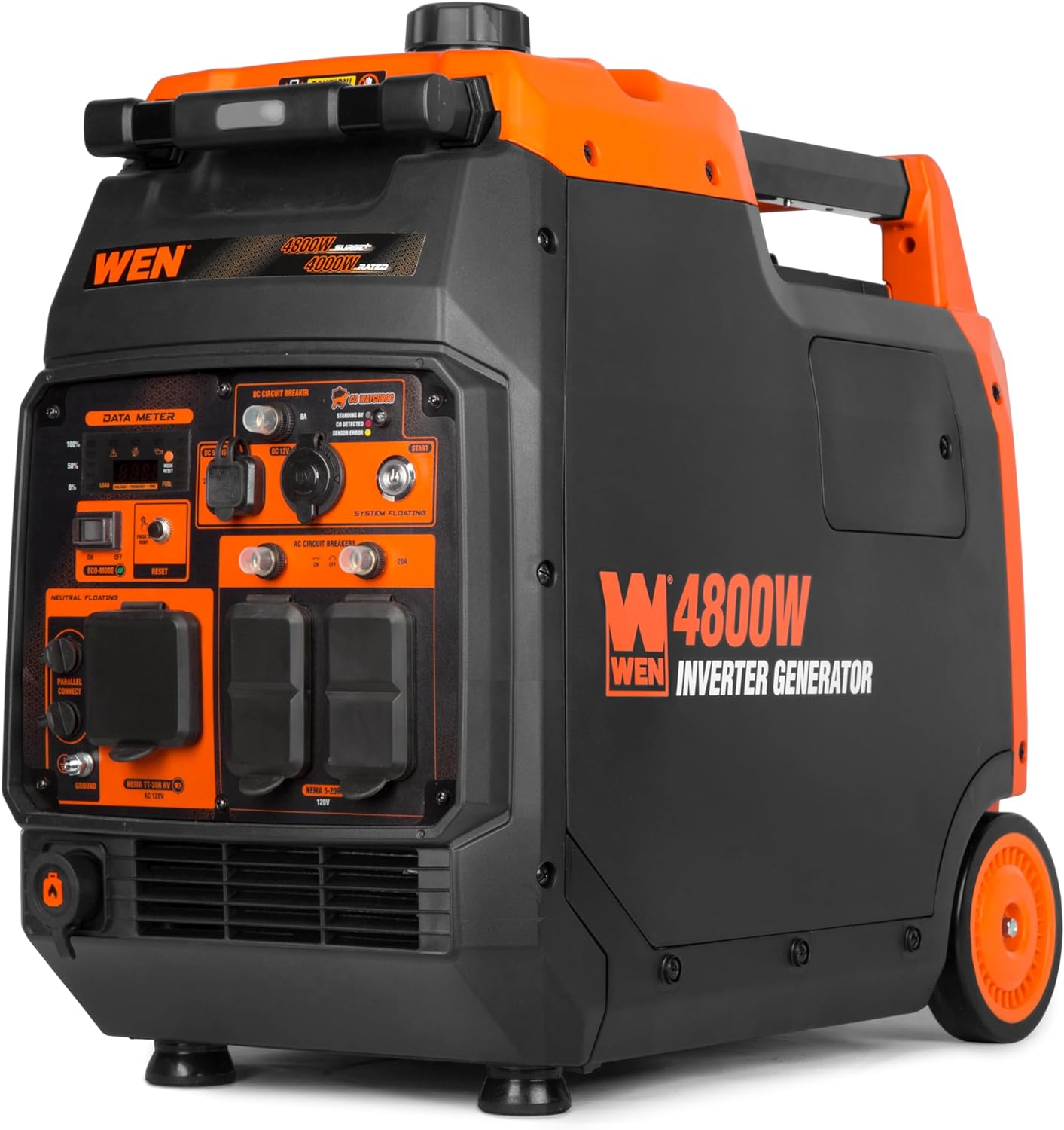 WEN Quiet and Lightweight 4800-Watt Dual Fuel RV-Ready Electric Start Portable Inverter Generator with Fuel Shut Off and CO Watchdog (DF480iX)