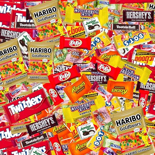 Individually Wrapped Mini Candy & Chocolate Mix - 4 lb Bulk Easter Candy Assortment - Easter Basket Stuffers, Pinata Stuffer Candies Variety Pack, Office CandyBowl Treats - Sweet & Chocolatey Flavors