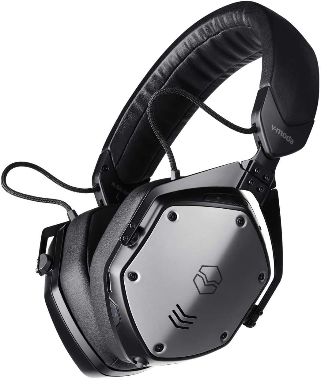 V-MODA M-200 ANC Noise Cancelling Wireless Bluetooth Over-Ear Headphones with Mic for Phone-Call, Matte Black