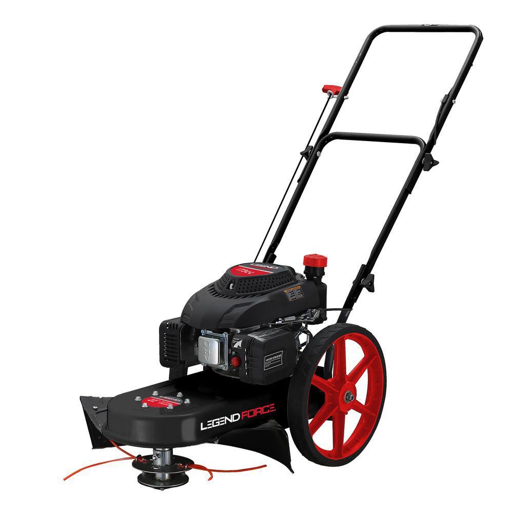 Legend Force 22 in. 173 CC 4-Stroke GAS Easy Start, Walk Behind String Trimmer with 14 in. Rear Mag Wheels, Adjustable, Carb