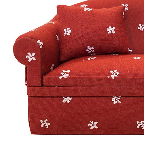 Dollhouse Sofa Armchair Upholstered, Miniature Living Room Furniture Chair, Fabric, Accessories for 6 inch Dolls, 1/12 Scale