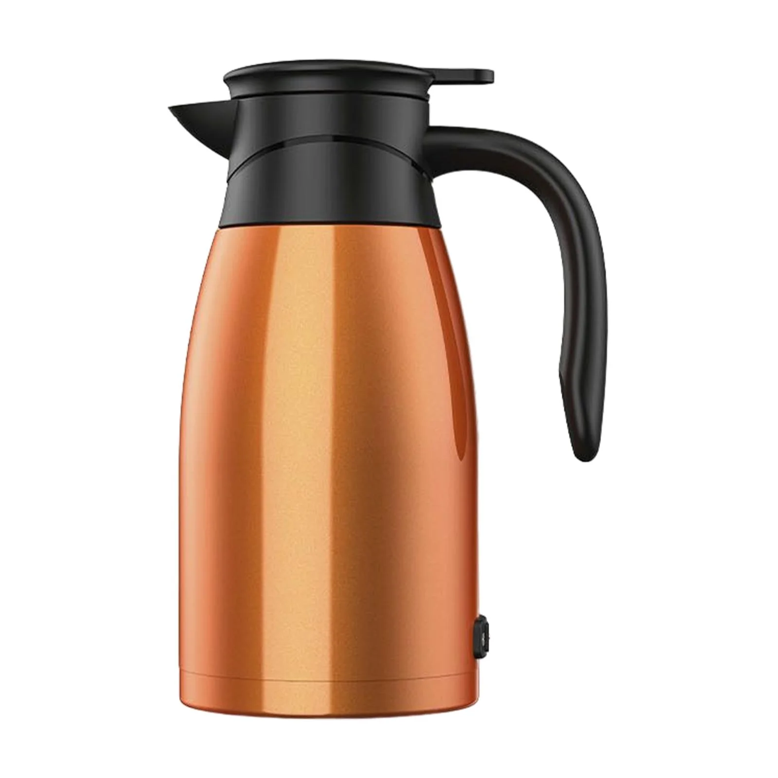 Portable 12 Kettle Boiler, Warmer Intelligent Temp Display Insulated Heated Water Boiler Heater Cup, for Tea Coffee Milk Camping. Orange