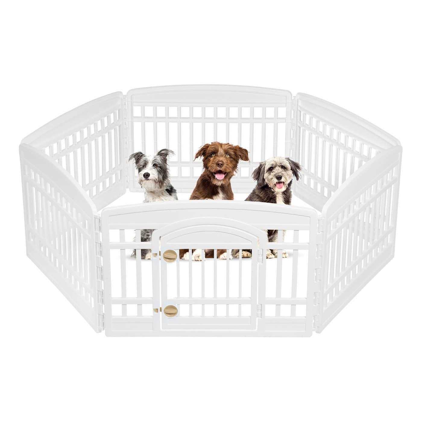 IRIS USA 6 Panel Exercise Pet Playpen with Door - Pet Supplies online store