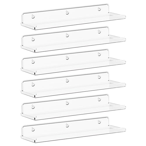 Lifewit Floating Shelves for Wall, 10 Pack White Acrylic Shelf 15