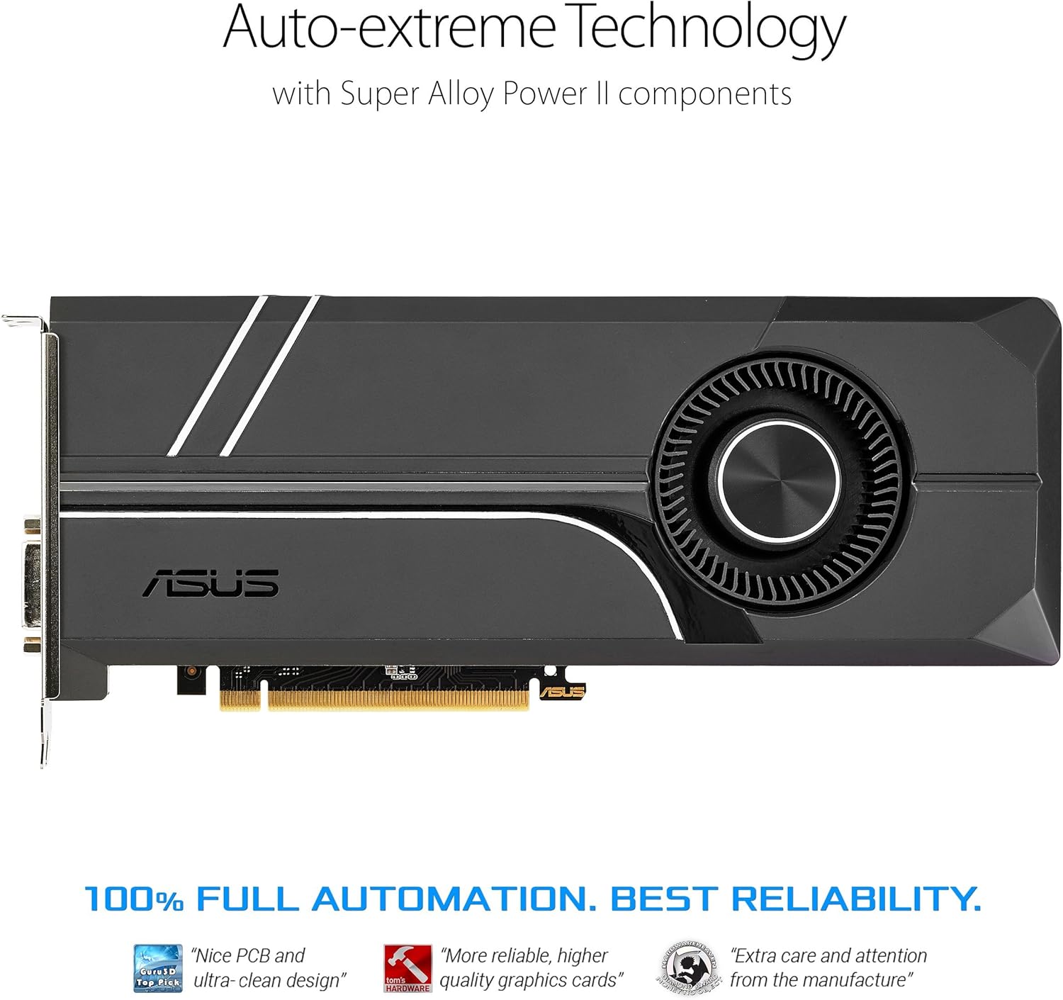 ASUS GeForce GTX 1070 TI 8GB GDDR5 Turbo Edition VR Ready DP HDMI DVI-D Graphics Card (TURBO-GTX1070TI-8G) (Renewed)