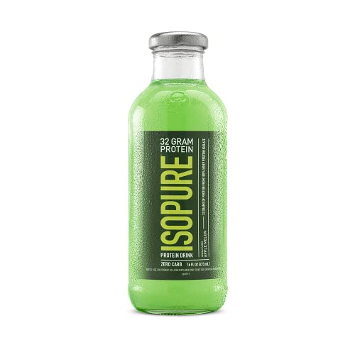 Isopure Zero Carb 32g Protein Ready-to-Drink, Whey Protein Isolate, Green Tea, 16 Fl Oz (12 Bottles)