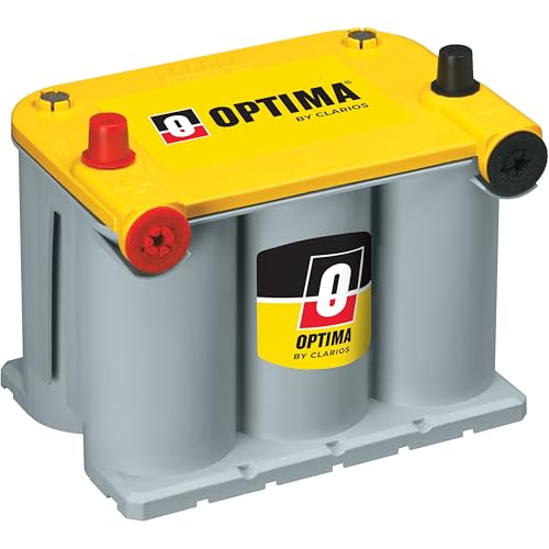 OPTIMA Batteries High Performance D75/25 YellowTop Dual Purpose Sealed AGM Car, Truck and SUV Battery, 620 CCA, Dual Terminal, Maintenance Free, Versitile Mounting
