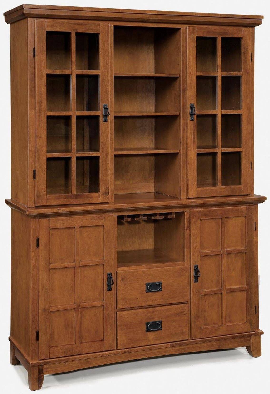 Home Styles Arts u0026 Crafts Dining Buffet with Hutch, Brown