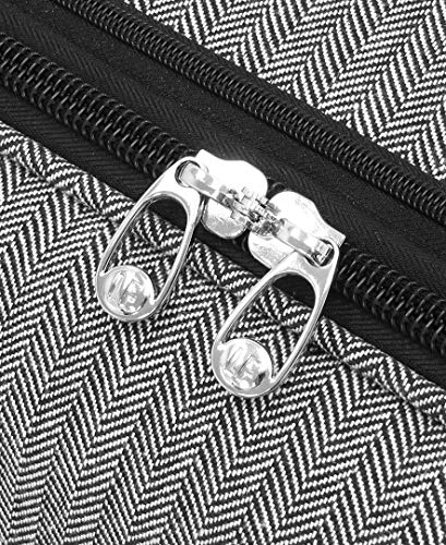 LONDON FOG Newcastle 15-Inch Underseater, Telescoping Handles, Rose Charcoal Herringbone