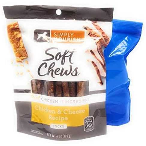 Simply Nourish Soft Chews Dog Treat Sticks, 6oz and Tesadorz Resealable Bags - Pet Supplies online store