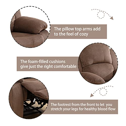 Recliner Sofa Set Living Room Furniture, Flannel Fabric Reclining Sofa Set, Recliner Couch Set with Cup Holders and Storage Console (Sofa and Loveseat Set, Dark Grey)