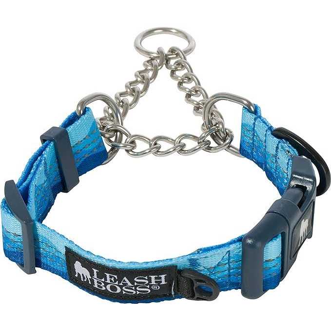 Leashboss Patterned Reflective Chain Martingale Dog collar - Pet Supplies online store