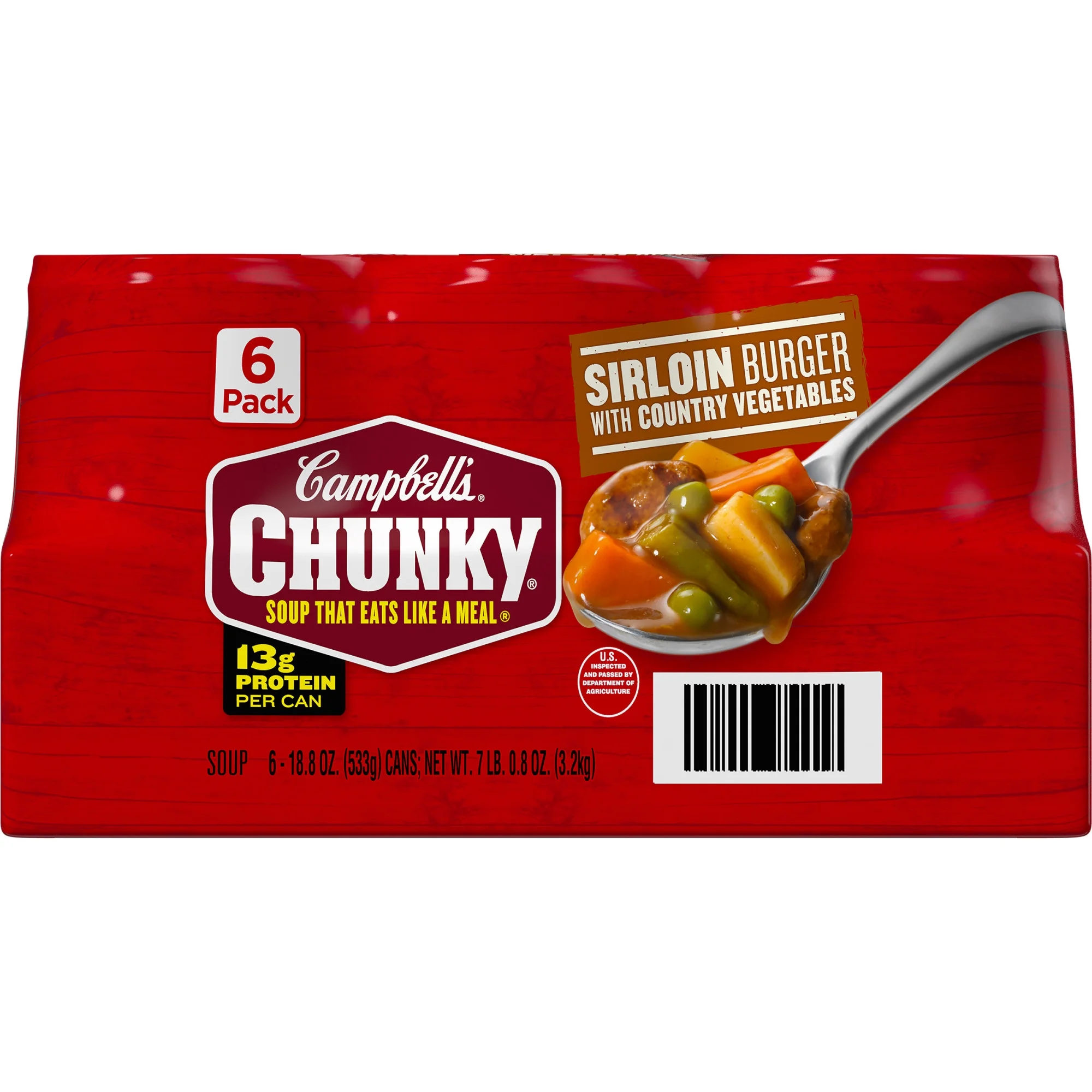 6 Pack Campbell’s Chunky Country Vegetable Beef Soup, 18.8 oz Can