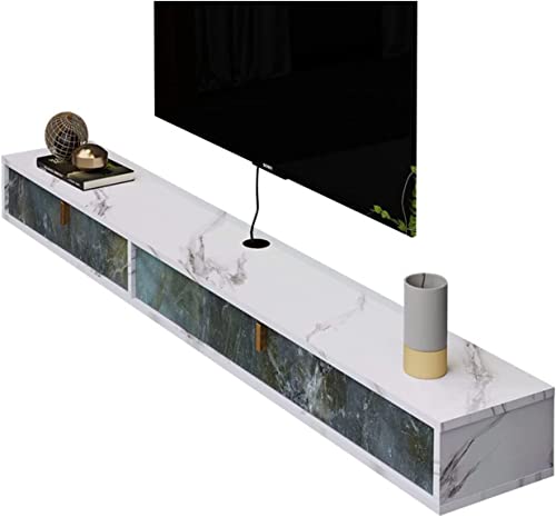 Floating TV Stand Cabinet Wall Mounted Tv Unit Wall Mounted Media Console,Floating Tv Stand Component Shelf,Set-Top Box Shelf,for Living Room Bedroom Apartment