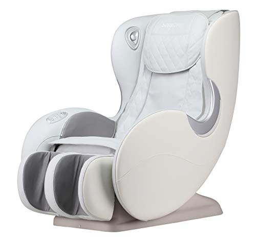 Small Massage Chairs SL Track Full Body Massage Recliner, Shiatsu Recliner, Space-Saving Design, Zero Gravity, Bluetooth Speaker (Light Grey GR8526 LED)