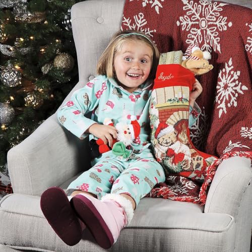 Lillian Vernon Santa Personalized Heirloom Christmas Needlepoint Stocking Stocking, 100% Wool, 9.5