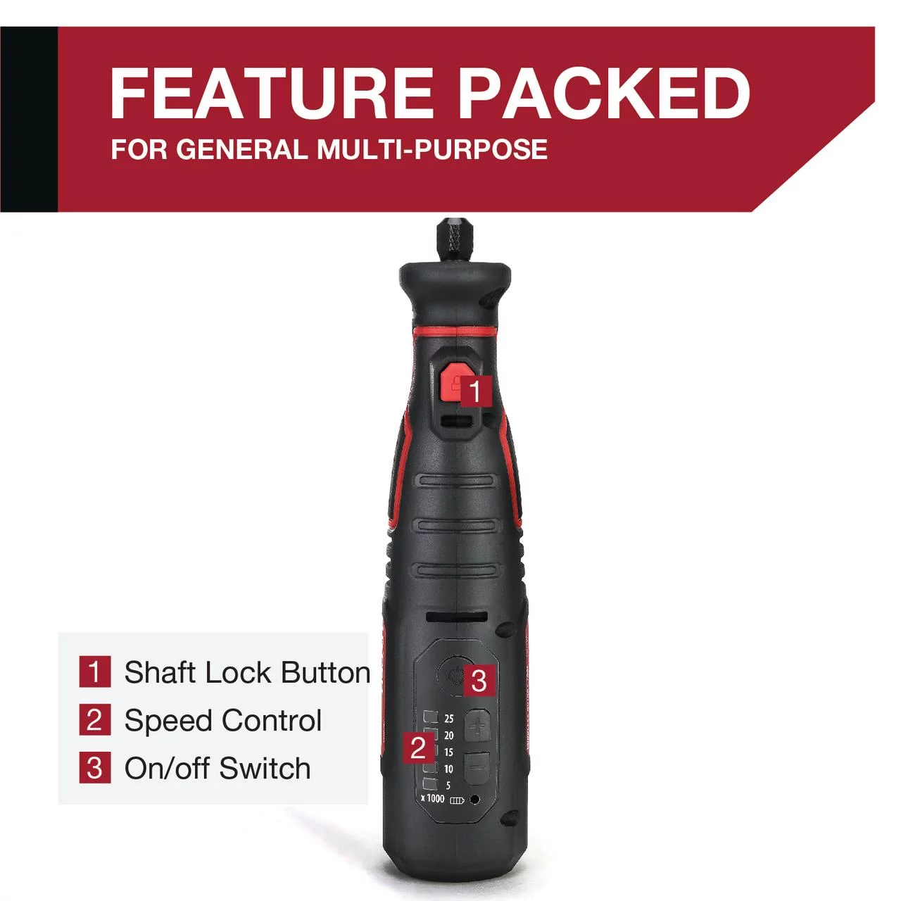 Hyper Tough 8V MAX Cordless Rotary Tool, Non Removable 1.5 Ah Battery with Charger, 40 Piece Accessory Kit & Plastic Storage Case