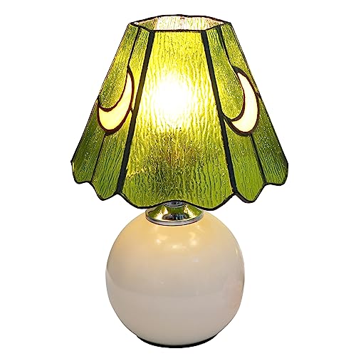Mushroom Lamp Stained Glass Lamp Moon lamp Bedside Table Lamp Night Lamps Tiffany lamp Cute Small Nightstand Desk lamp for Home Decor Study Living Bedroom Gift, Included E26 Bulb (W-1067)