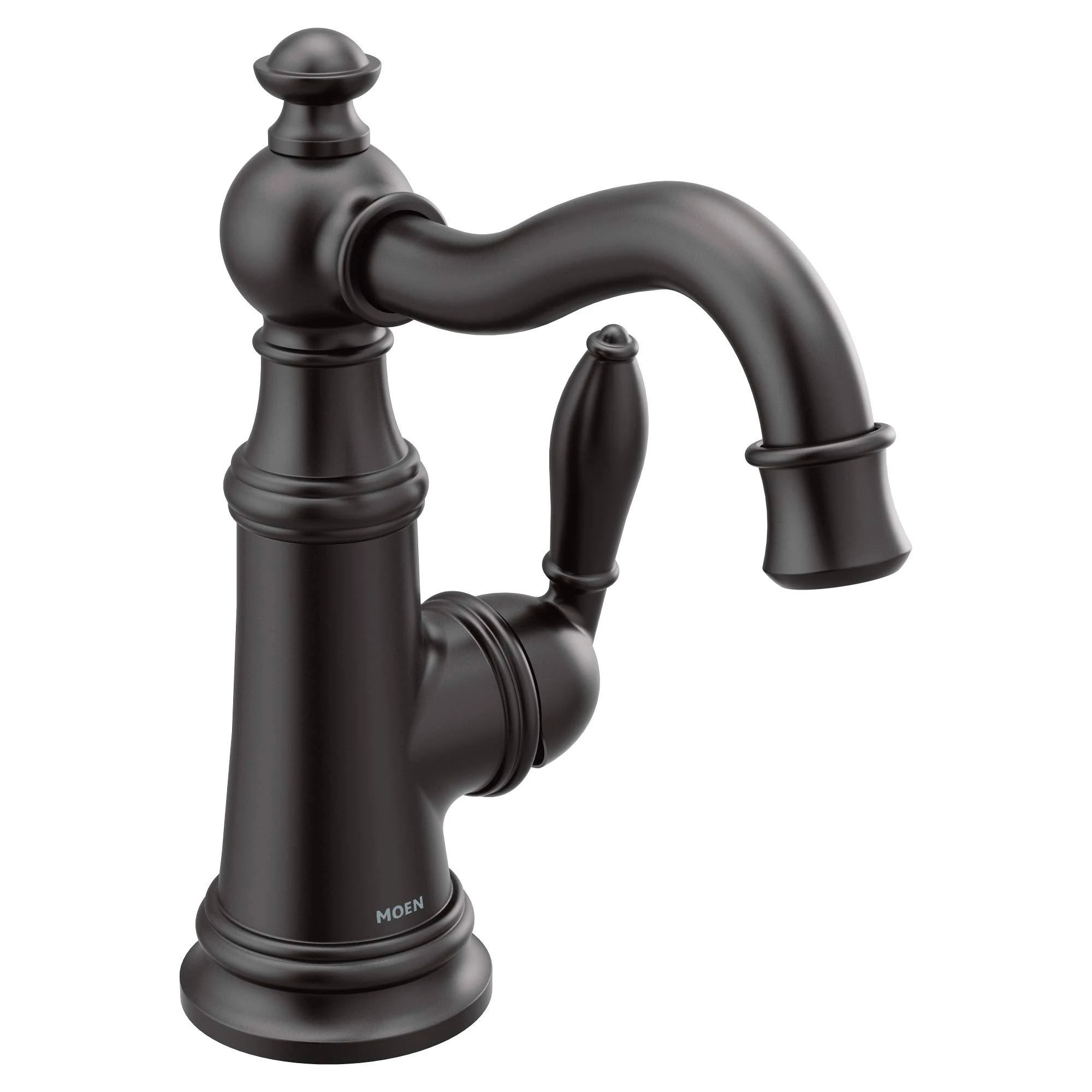 Moen S42107 Weymouth Single Handle Single Hole Bathroom Faucet - Matte Black