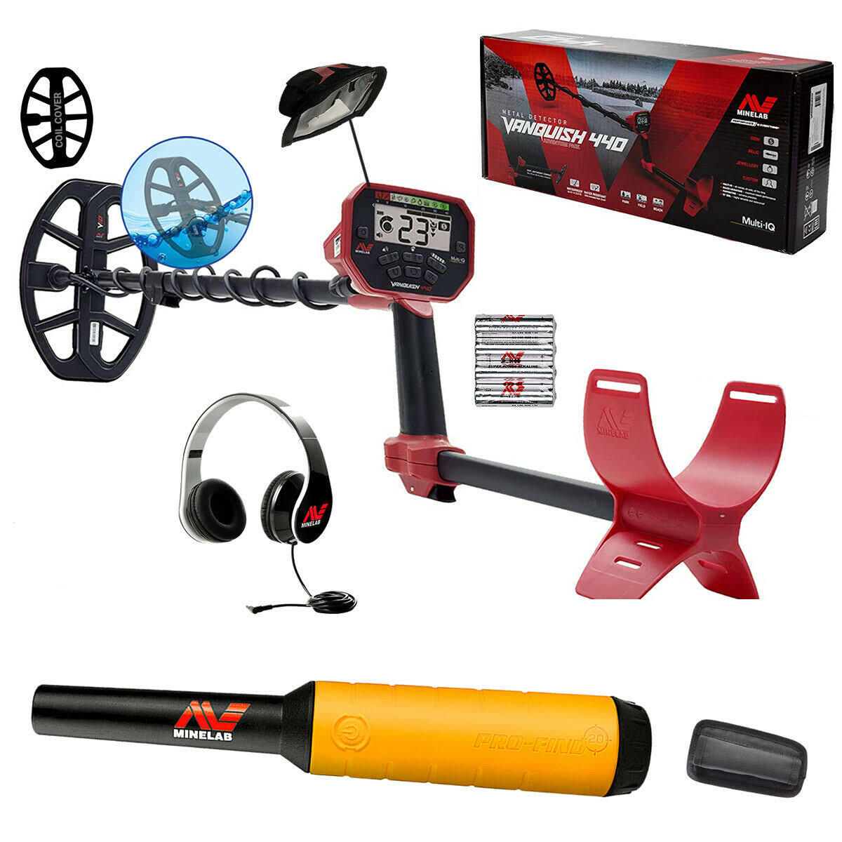Minelab Vanquish 440 Detector with 10 x 7 Coil and Pro-Find 20 Pinpointer