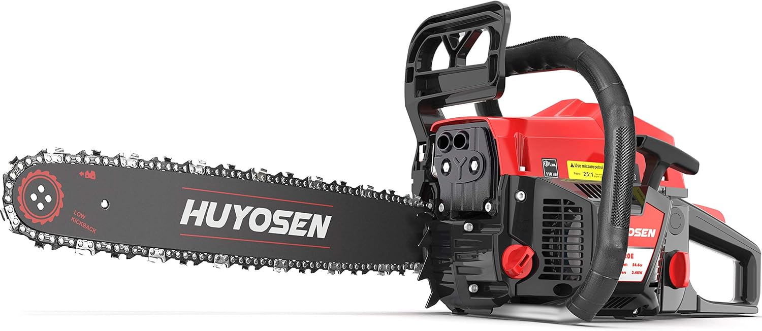 HUYOSEN Gas Chainsaw, 62CC 2-Cycle Gasoline Powered Chainsaws, 20-Inch Chainsaw, Handheld Cordless Petrol Power Chain Saws for Forest Cutting Trees, Wood, Garden and Farm(HN-C6220K)